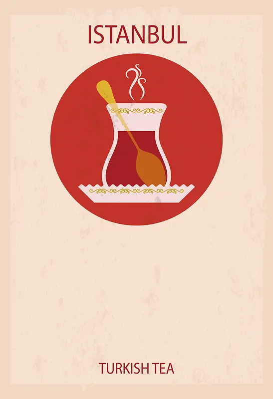 卡通土耳其红茶海报背景素材