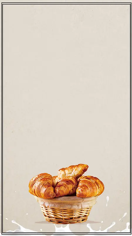 简约面包早餐美食海报