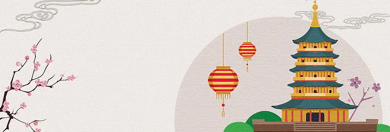 电商国庆节中秋季日本旅游文艺海报