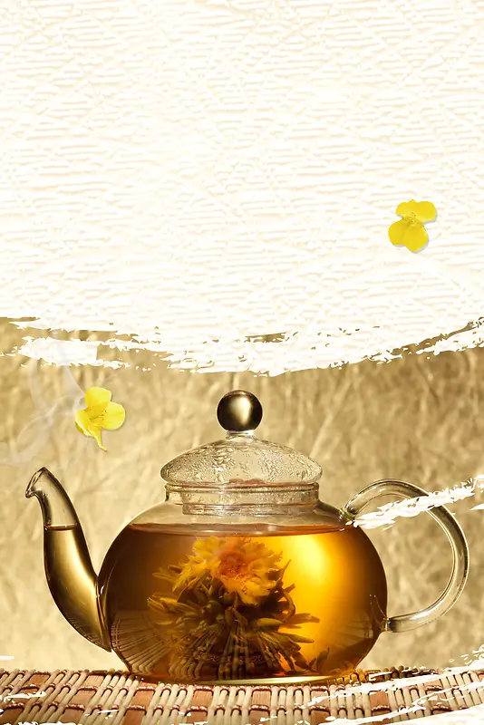 凉茶草药自制凉茶广告海报背景素材