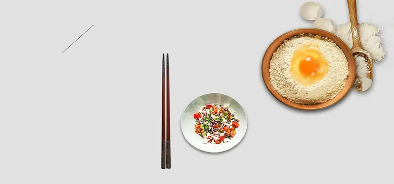 美食餐具简约设计白色背景海报banner