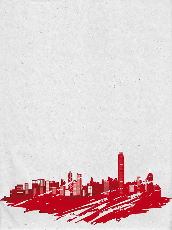 创意扁平插画风香港旅游海报