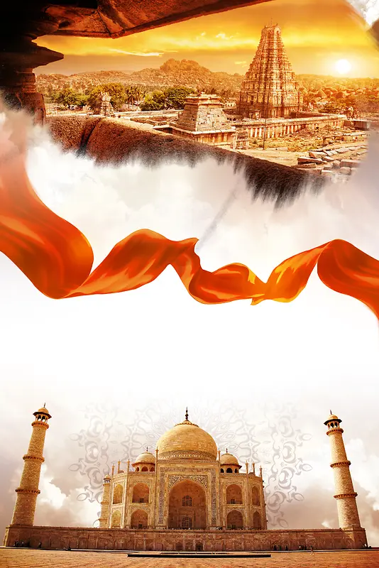 印度印象文化旅游宣传单海报背景素材