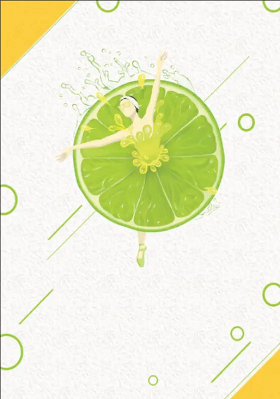 柠檬汁果汁海报背景素材