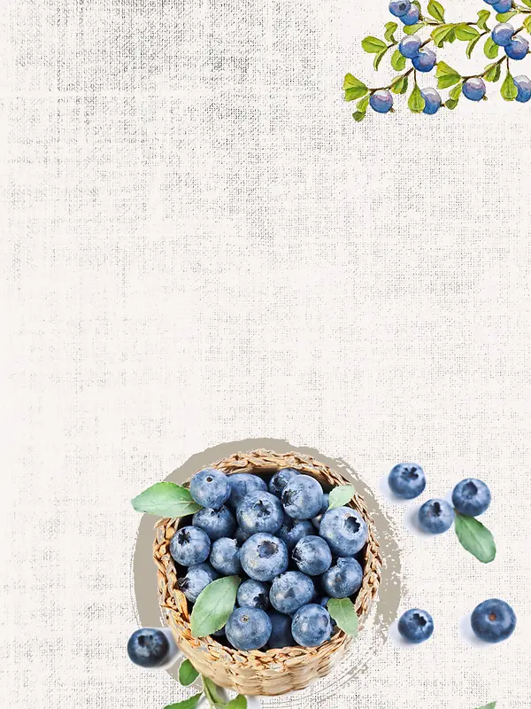 新鲜蓝莓水果海报背景