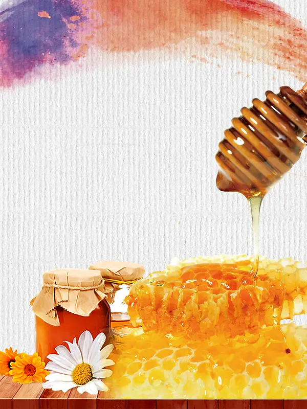 蜂蜜工艺制作产品广告海报背景素材