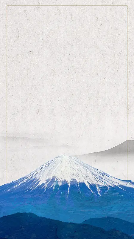 蓝色手绘日本旅游PSD分层H5背景素材