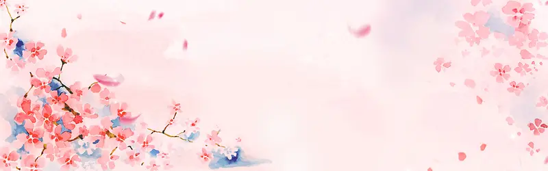 中国风梅花粉色浪漫海报背景
