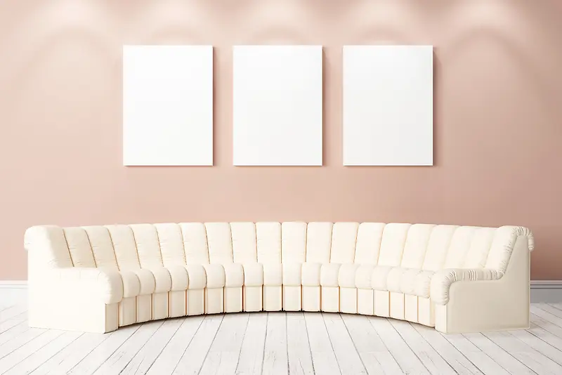 简约家居粉色客厅沙发画框背景素材