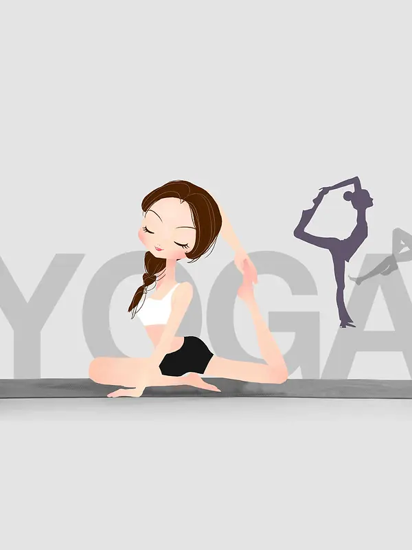 瑜伽美女会所健身海报背景模板
