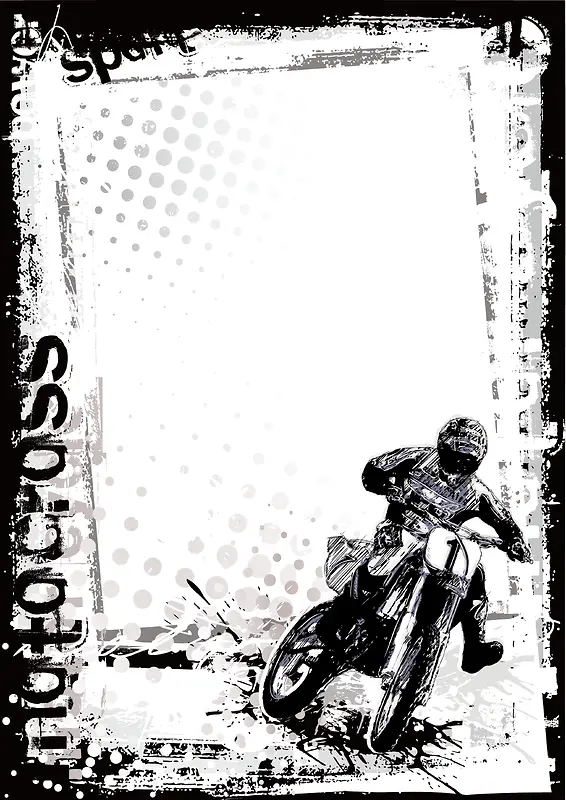 黑白创意摩托车比赛背景素材