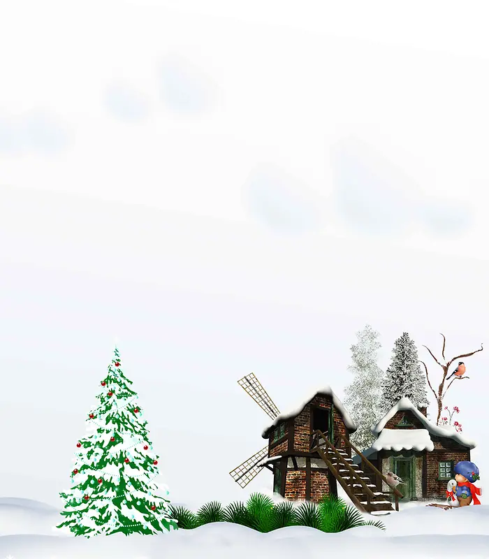 圣诞雪花景材料