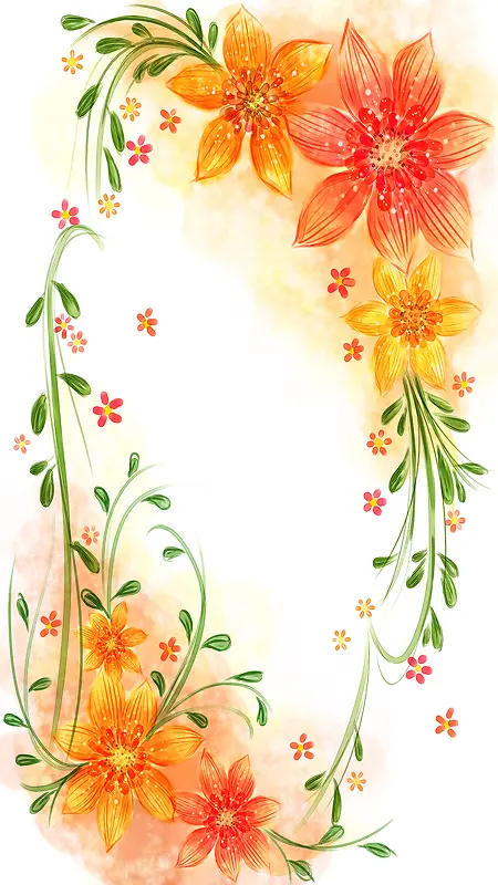 简约浅色花朵背景图