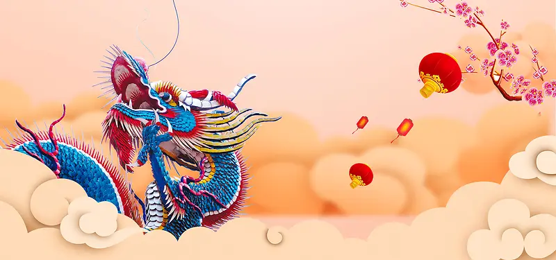 二月二龙抬头橙色中国风节日促销活动banner
