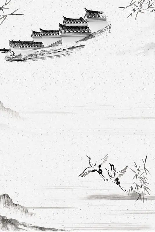 中国风水墨中式地产创意海报psd分层背景