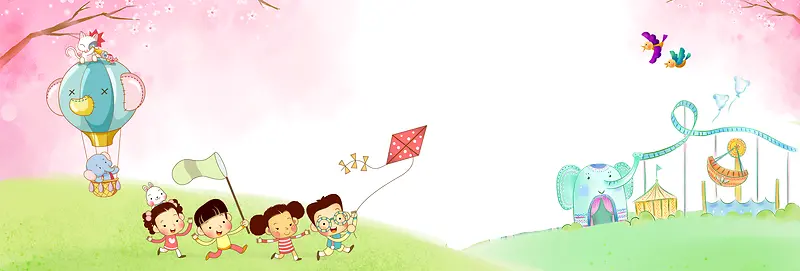 六一儿童节卡通童趣手绘banner