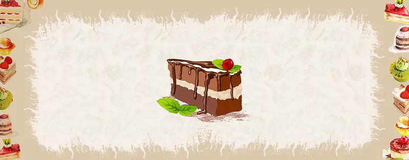 美味蛋糕背景banner