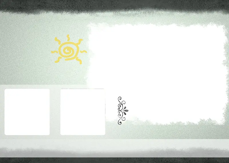 清新卡通手绘太阳报背景模板