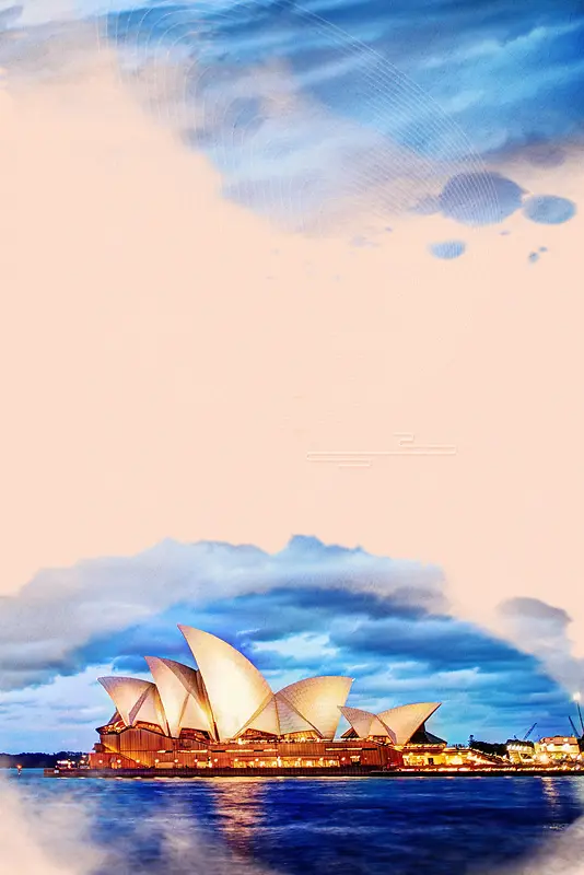 著名澳大利亚悉尼旅游海报背景