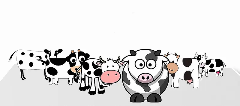 卡通手绘奶牛背景