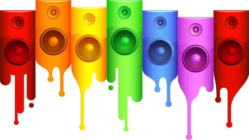 五颜六色的喇叭音乐音乐会涂鸦背景素材