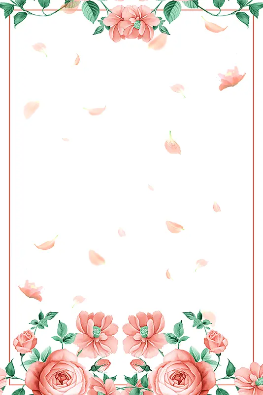 简约白色手绘花卉春季春天新品促销海报