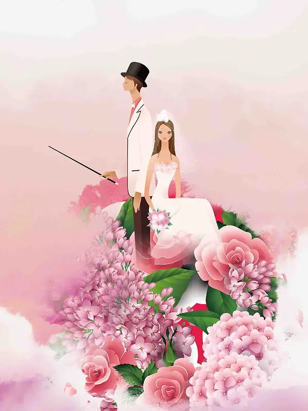 婚礼海报婚庆公司宣传海报背景模板
