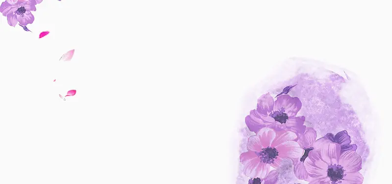 紫色花瓣梦幻banner背景