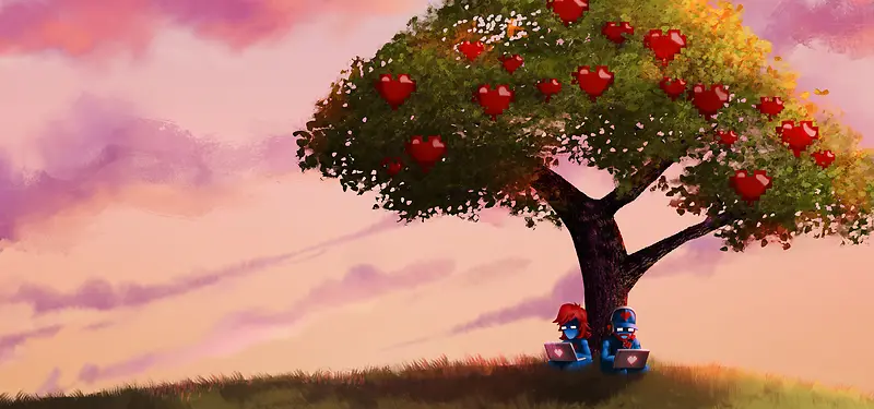 爱情苹果树背景