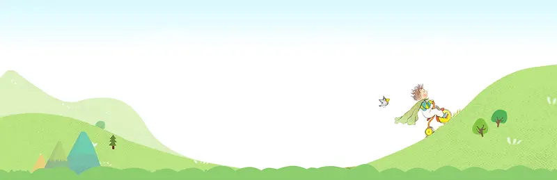卡通简约白色banner背景