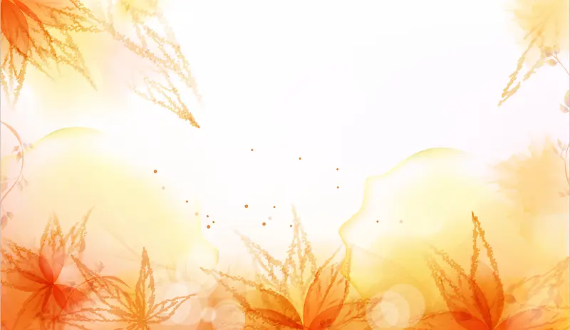 橙色手绘花朵背景