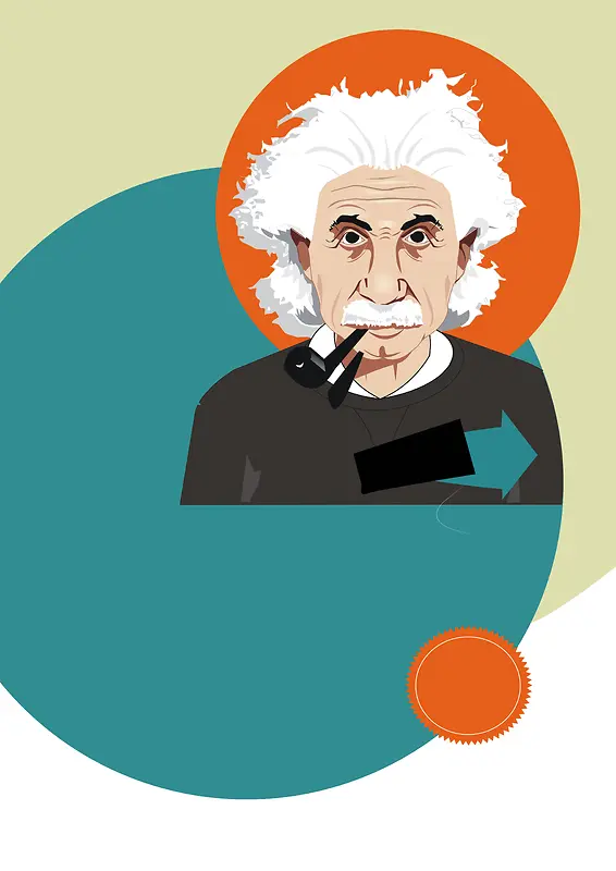 手绘爱因斯坦知识竞赛背景素材