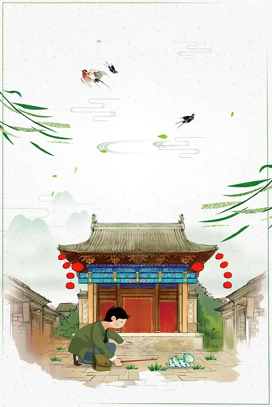 传统二十四节气惊蛰背景素材