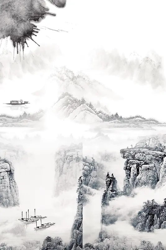 中国风山水意境装饰画