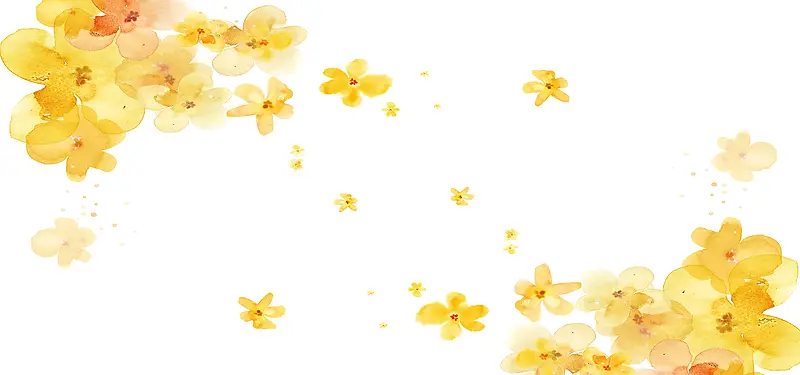 简约手绘的黄色小花背景