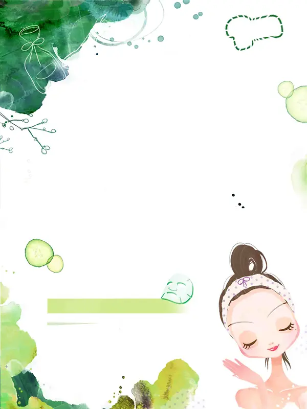 青瓜补水面膜海报背景素材