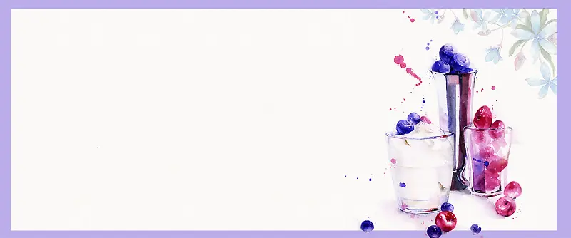 经典蓝莓汁文艺几何紫色背景