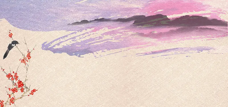 旅游渐变文艺紫色海报