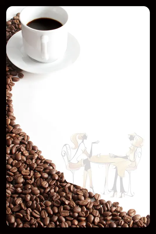 咖啡豆海报背景模板