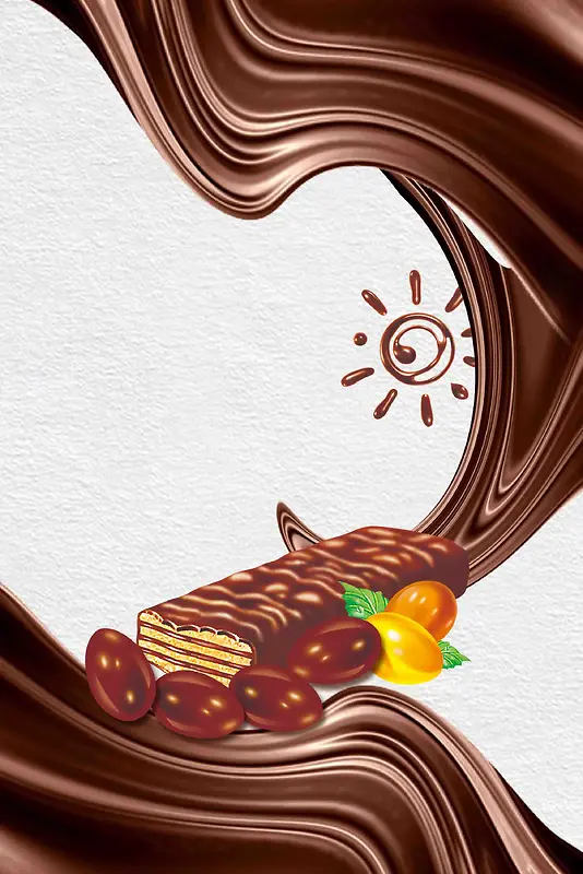 巧克力促销海报设计背景模板