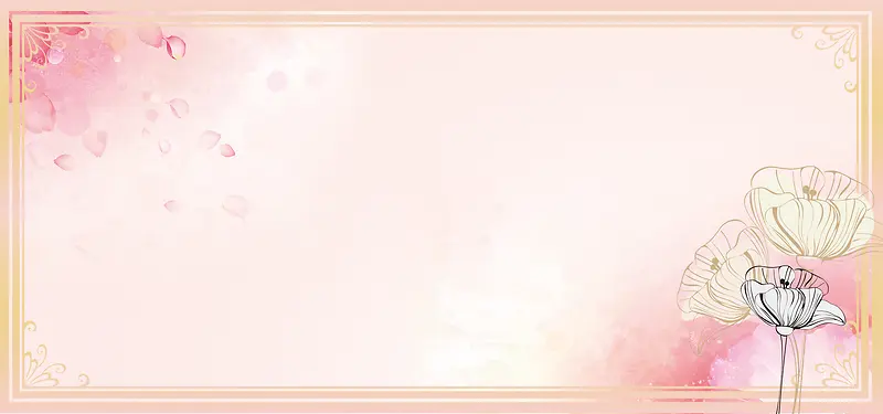 花瓣婚礼渐变小清新粉色banner背景