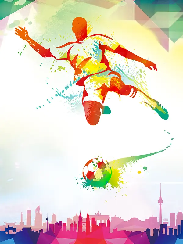 足球比赛水墨风创意海报
