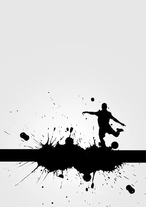 喷墨足球运动比赛激烈赛事简约海报背景素材