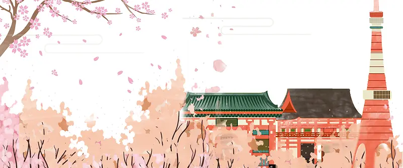 春季上新卡通粉色海报banner背景
