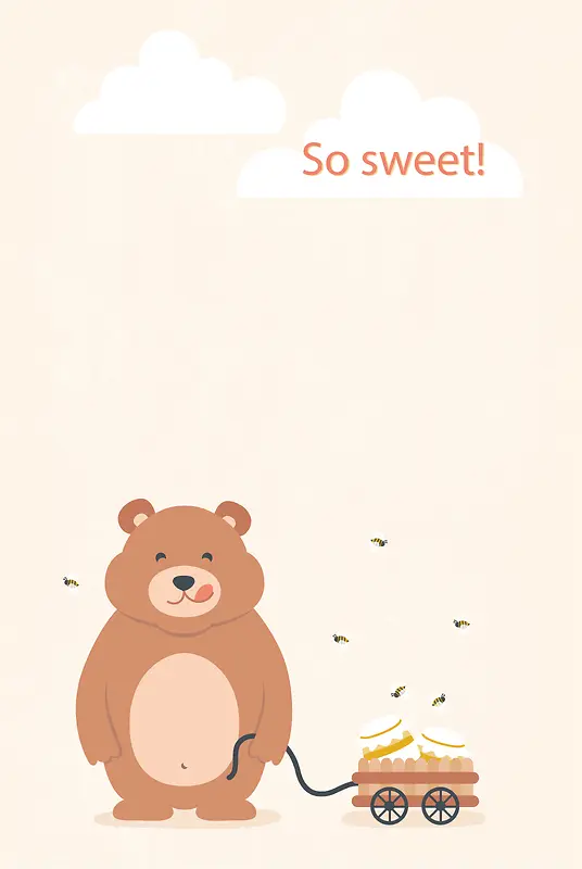 拉蜂蜜罐车的熊海报背景素材