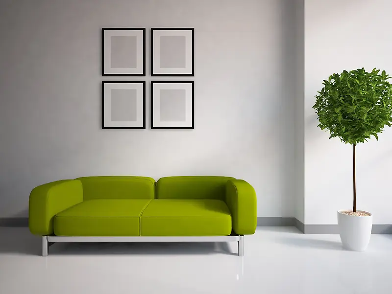 绿植 沙发背景素材