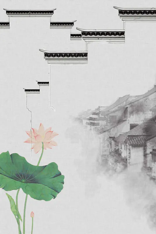 古建筑灰色典雅传统背景
