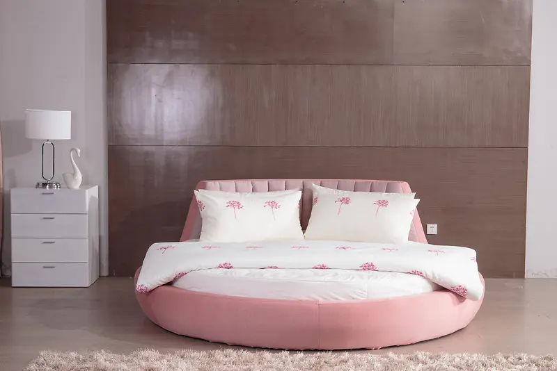粉色可爱床背景素材
