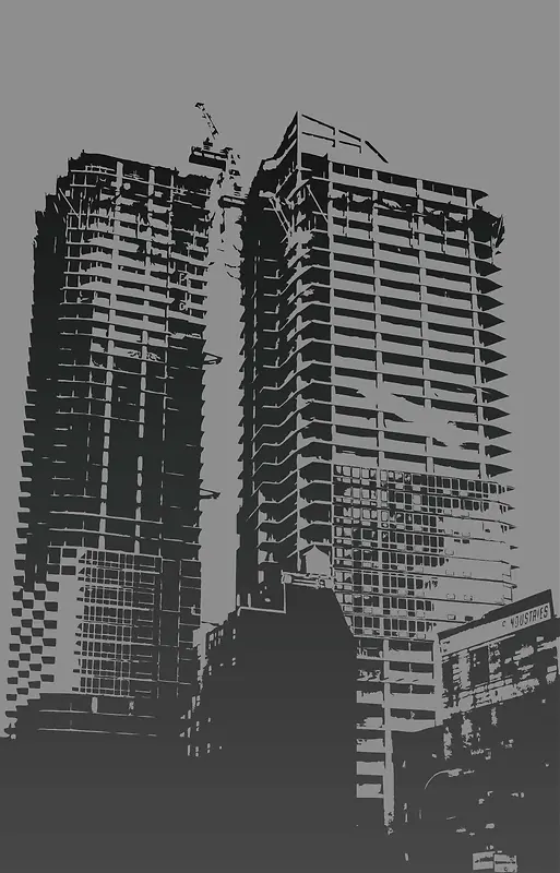 灰色高楼大厦背景素材