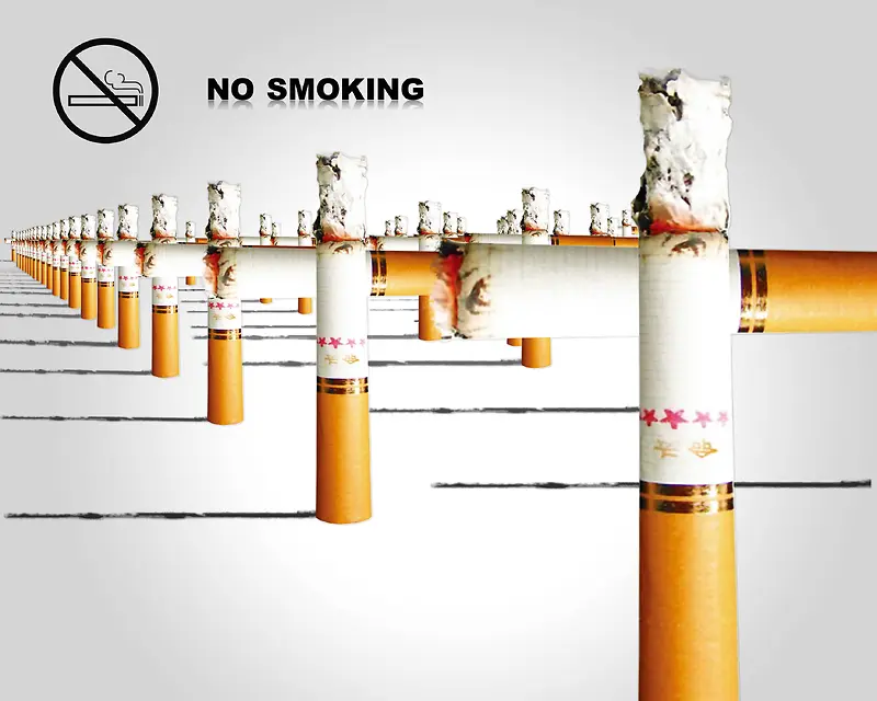 禁烟日禁止吸烟公益海报广告背景